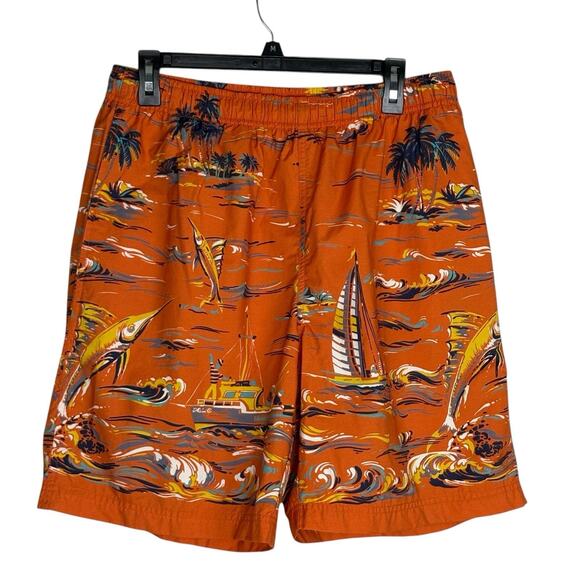 Polo Sport Size M Board Shorts Swim Sailboat Swordfish Fishing Ocean Colorful - Picture 1 of 6